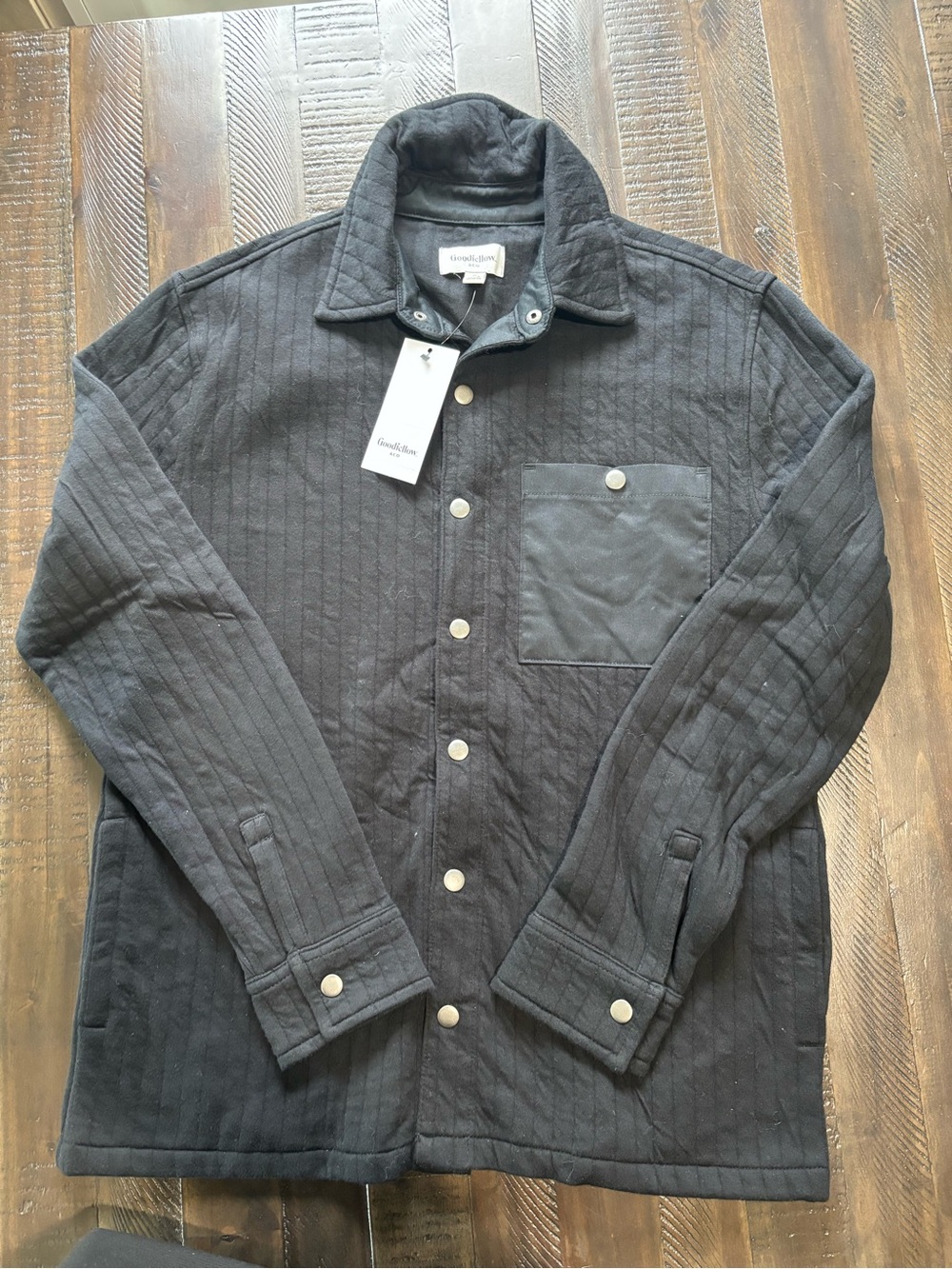 Goodfellow & Co Black Quilted Button-Down Shirt Jacket
